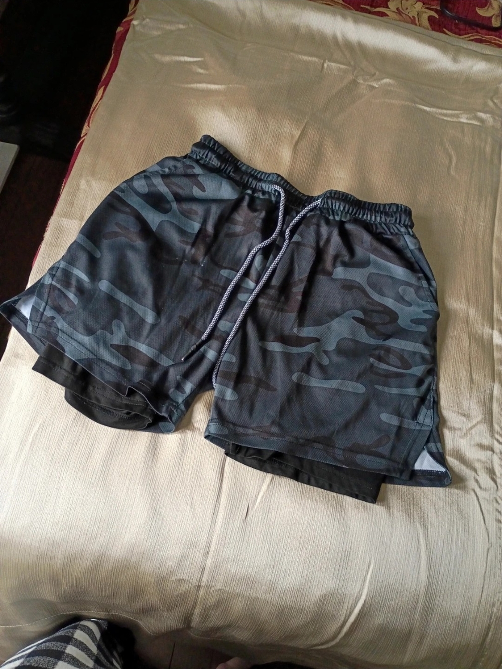 Boys Camo Athletic Shorts - Charcoal Gray
